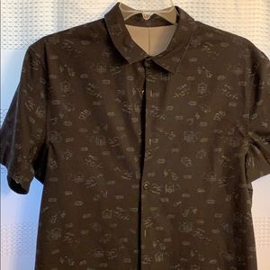 Black button down shirtsleeve